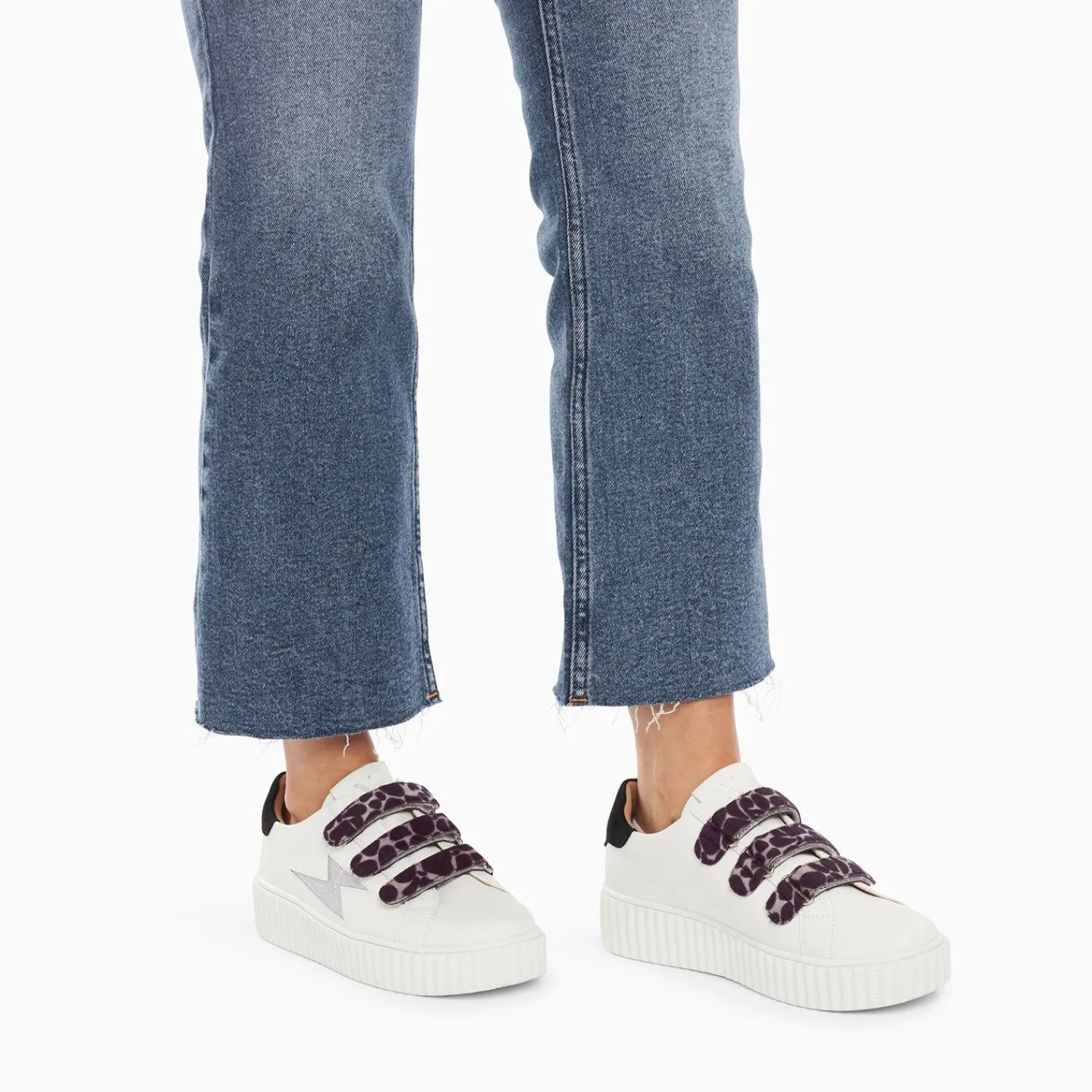 Vanessa Wu Sneakers>Baskets Eclair Thais Blanc Et Argent Paillete A Scratchs