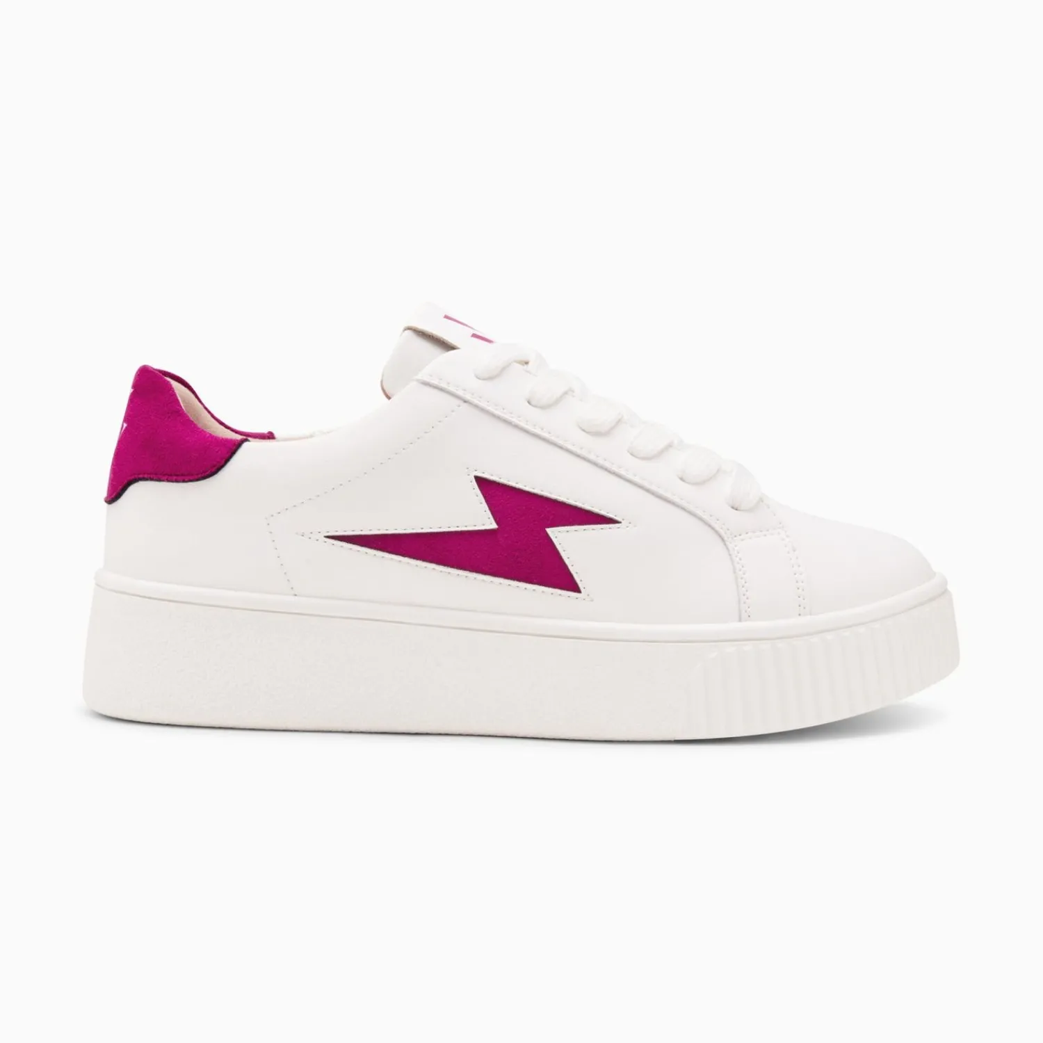 Vanessa Wu Sneakers>Baskets Eclair Tiff Blanc Et Magenta A Lacets