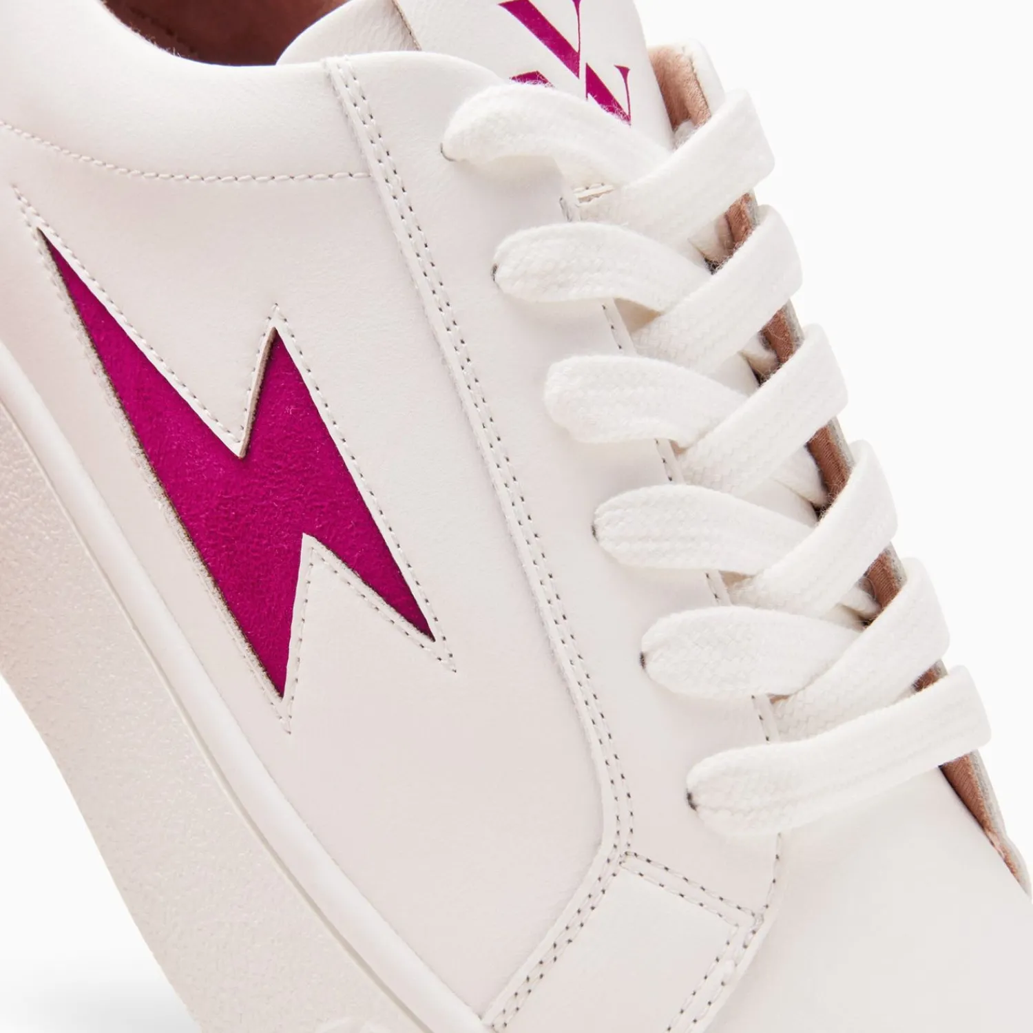 Vanessa Wu Sneakers>Baskets Eclair Tiff Blanc Et Magenta A Lacets