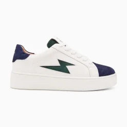 Vanessa Wu Sneakers>Baskets Eclair Tiff Bleu Marine Et Vert A Lacets