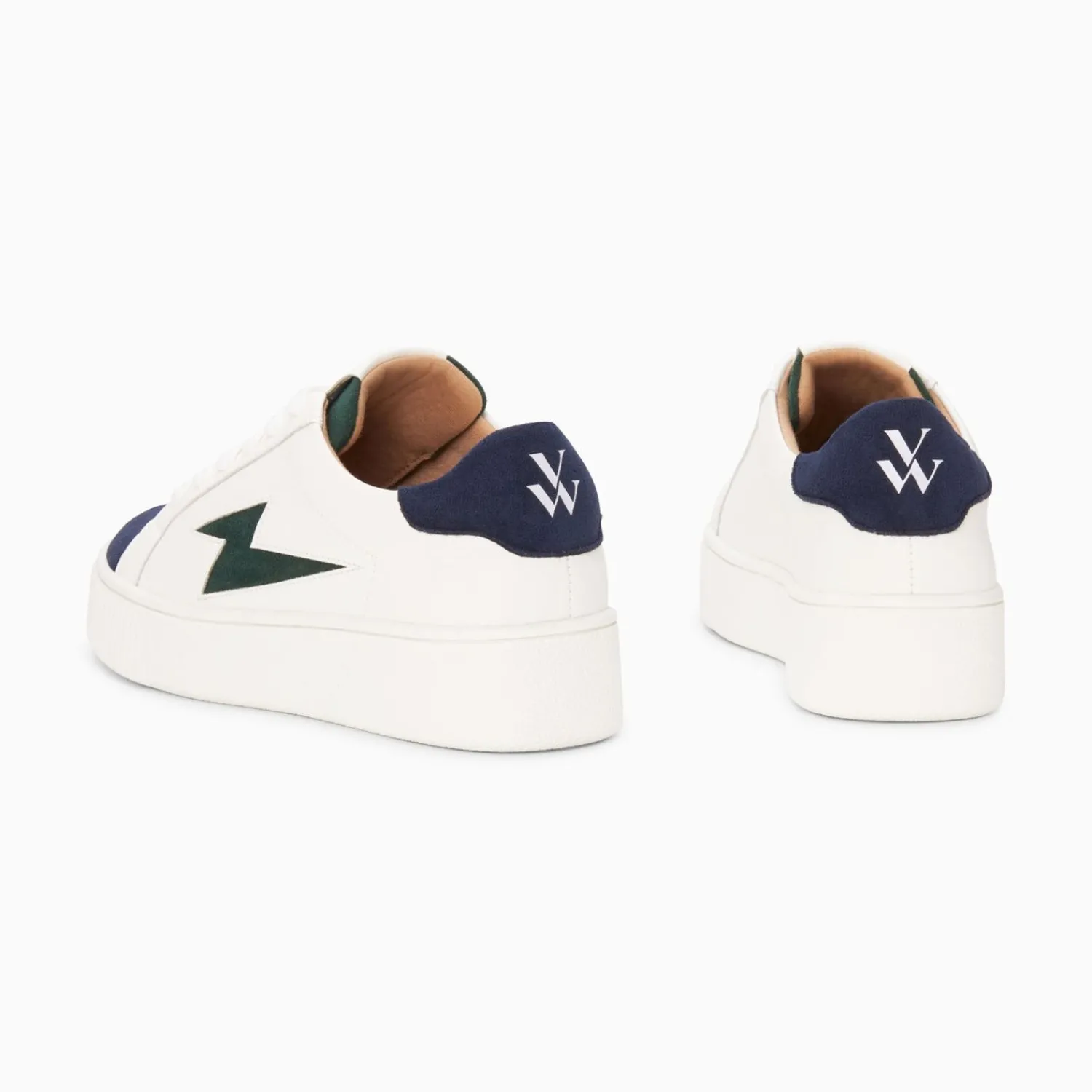 Vanessa Wu Sneakers>Baskets Eclair Tiff Bleu Marine Et Vert A Lacets