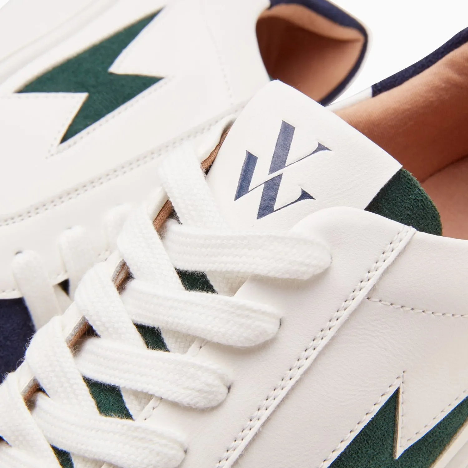 Vanessa Wu Sneakers>Baskets Eclair Tiff Bleu Marine Et Vert A Lacets