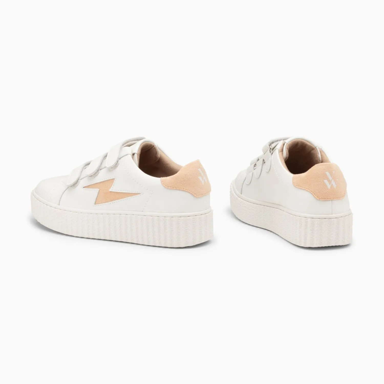 Vanessa Wu Sneakers>Baskets Eclair Vicky Blanc Et Orange Peche A Scratchs