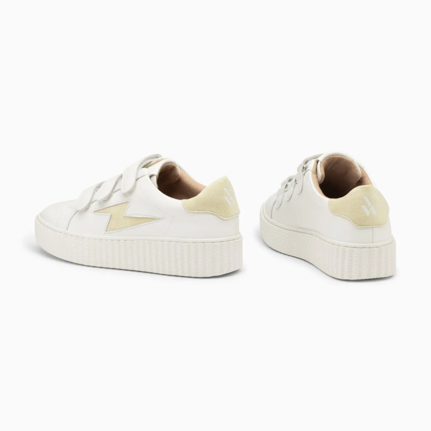 Vanessa Wu Sneakers>Baskets Eclair Vicky Blanc Et Vert Amande A Scratchs