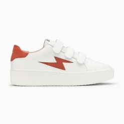 Vanessa Wu Sneakers>Baskets Eclair Vicky Blanc Et Brique A Scratchs