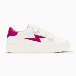 Vanessa Wu Sneakers>Baskets Eclair Vicky Blanc Et Fuchsia A Scratchs