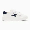 Vanessa Wu Sneakers>Baskets Eclair Vicky Blanc Et Marine A Scratchs