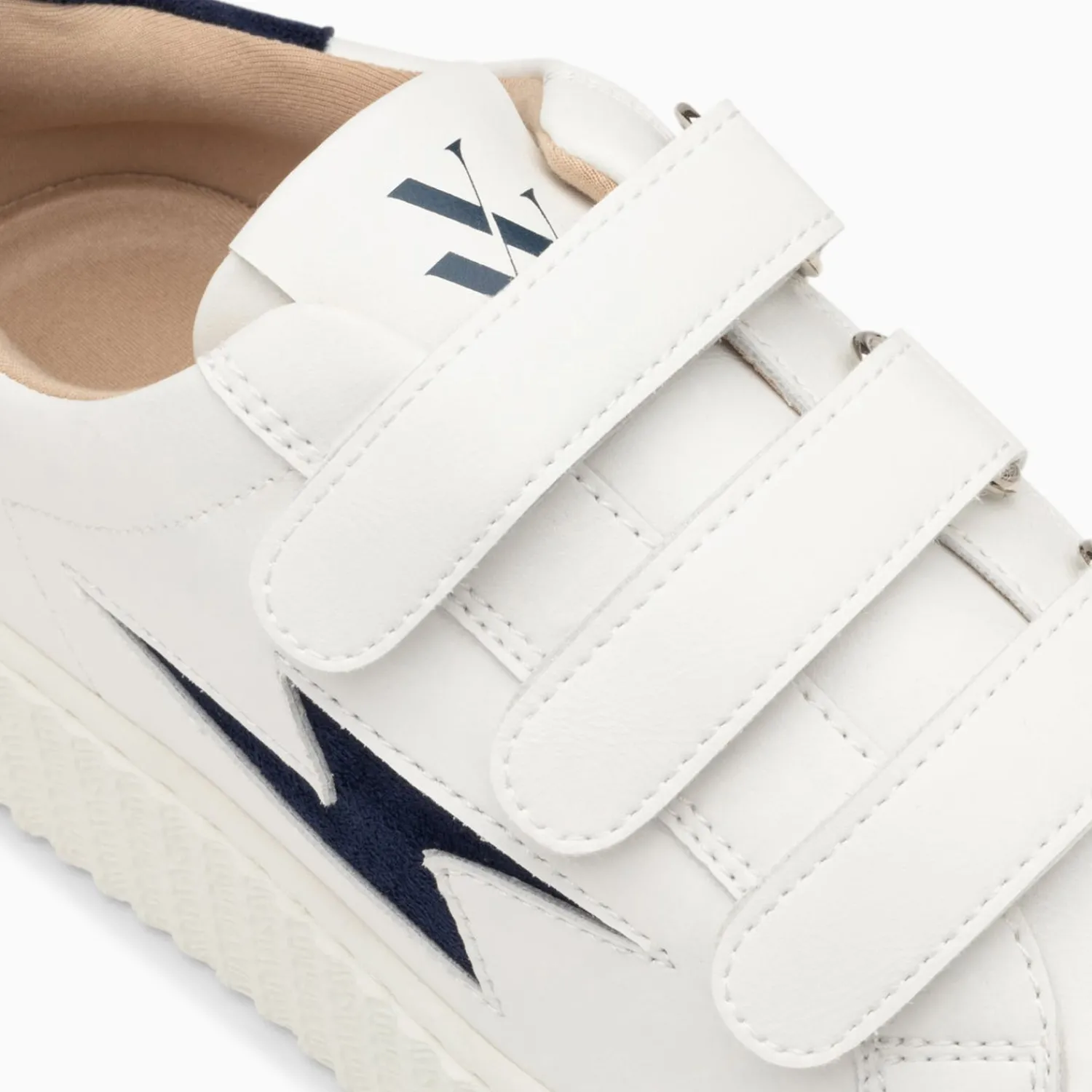 Vanessa Wu Sneakers>Baskets Eclair Vicky Blanc Et Marine A Scratchs