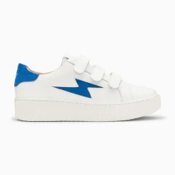 Vanessa Wu Sneakers>Baskets Eclair Vicky Blanc Et Bleu A Scratchs