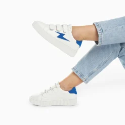 Vanessa Wu Sneakers>Baskets Eclair Vicky Blanc Et Bleu A Scratchs