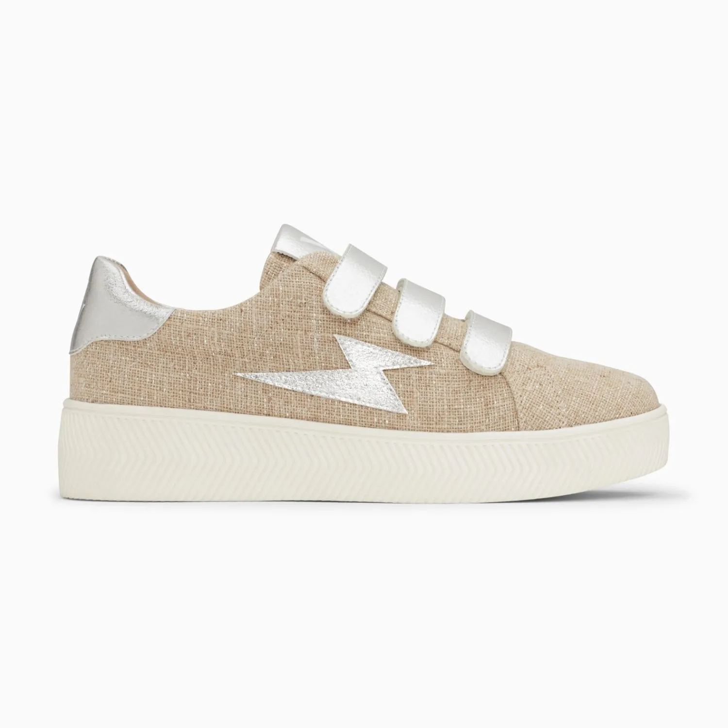 Vanessa Wu Sneakers>Baskets Eclair Wissem Beige Et Argent A Scratchs