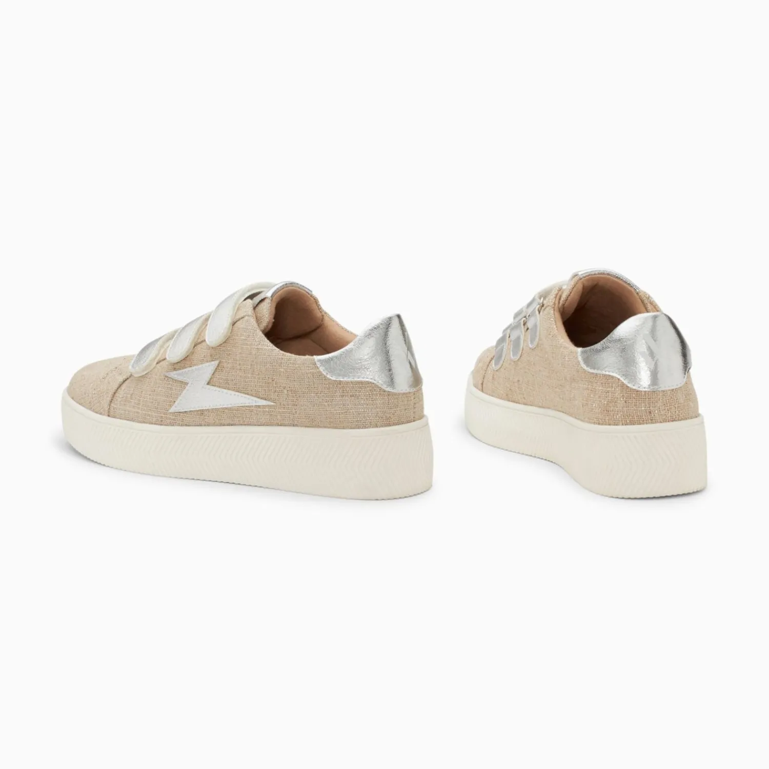Vanessa Wu Sneakers>Baskets Eclair Wissem Beige Et Argent A Scratchs