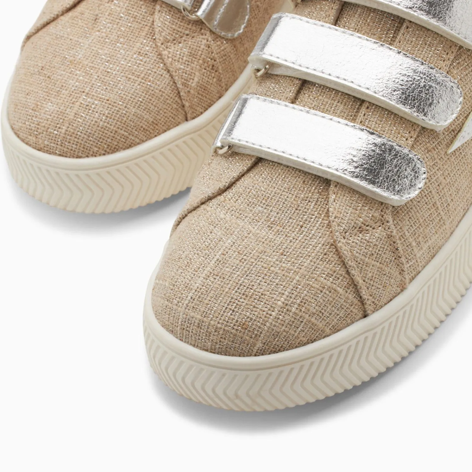 Vanessa Wu Sneakers>Baskets Eclair Wissem Beige Et Argent A Scratchs