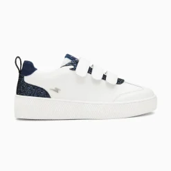 Vanessa Wu Sneakers>Baskets Eline Blanc Et Bleu Paillete A Scratchs