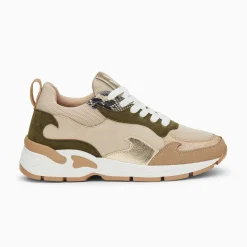Vanessa Wu Sneakers>Baskets Flamme Arya Beige Et Kaki