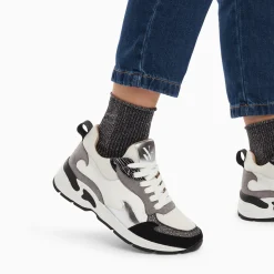 Vanessa Wu Sneakers>Baskets Flamme Arya Blanc Et Gris