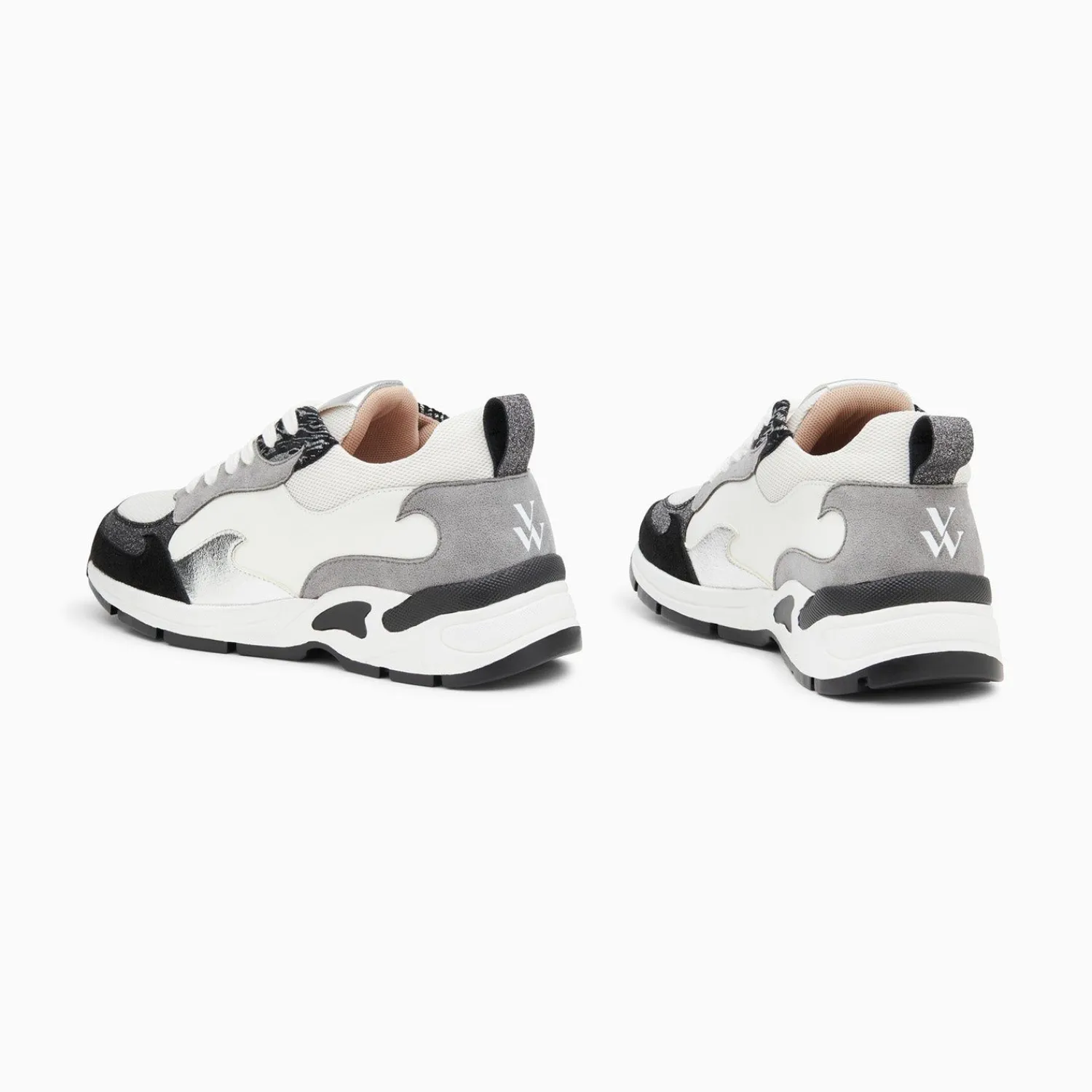 Vanessa Wu Sneakers>Baskets Flamme Arya Blanc Et Gris