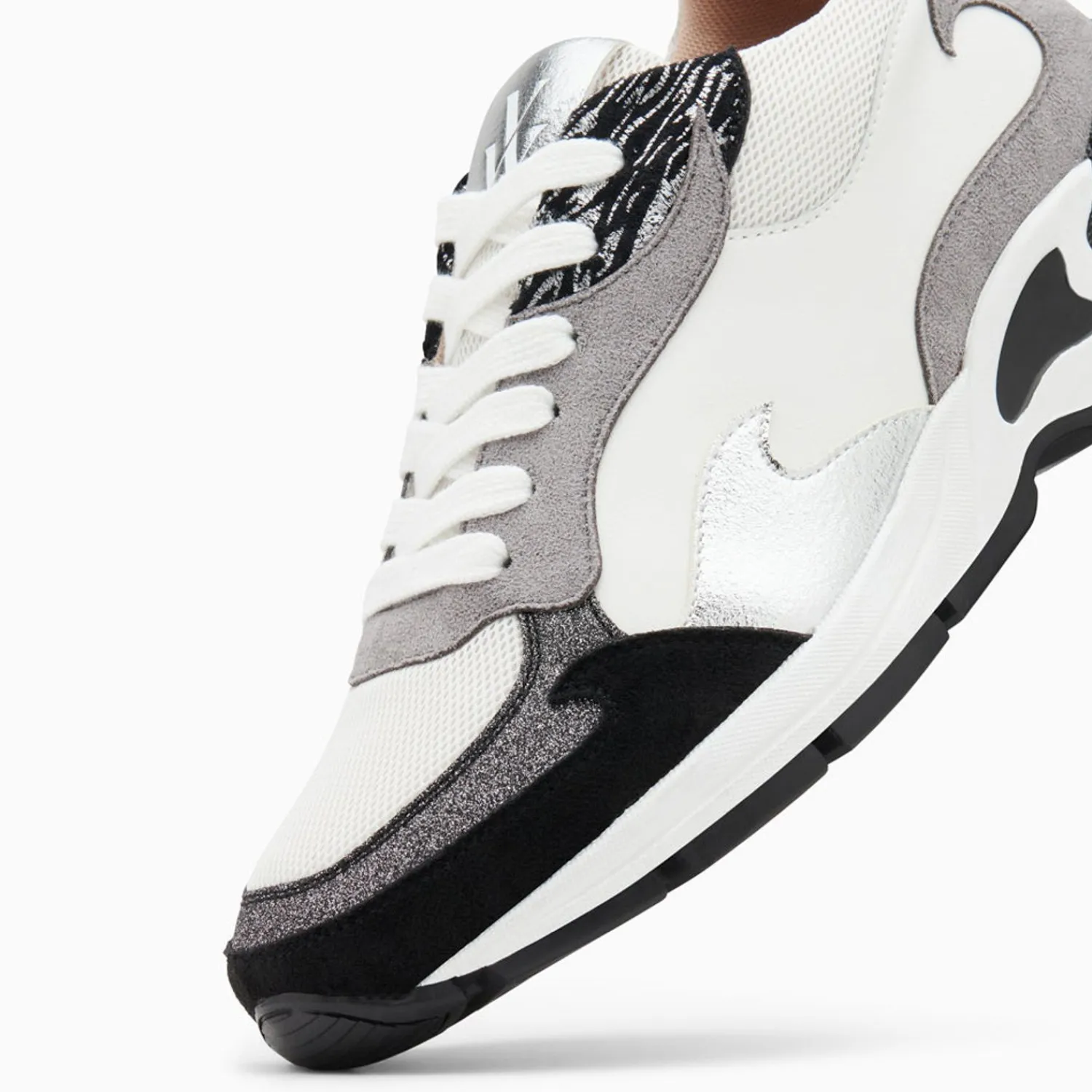 Vanessa Wu Sneakers>Baskets Flamme Arya Blanc Et Gris