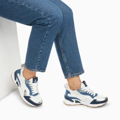 Vanessa Wu Sneakers>Baskets Flamme Juliette Blanc Et Denim