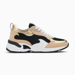 Vanessa Wu Sneakers>Baskets Flamme Juliette Noir Et Beige