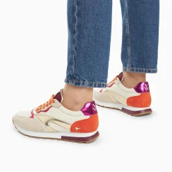 Vanessa Wu Sneakers>Baskets Jade Or Et Orange A Semelle Running