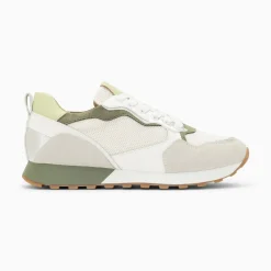 Vanessa Wu Sneakers>Baskets Margaux Gris Et Vert A Semelle Running