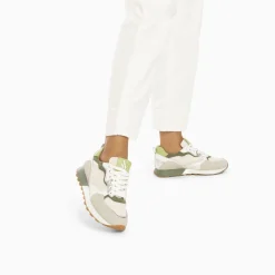 Vanessa Wu Sneakers>Baskets Margaux Gris Et Vert A Semelle Running