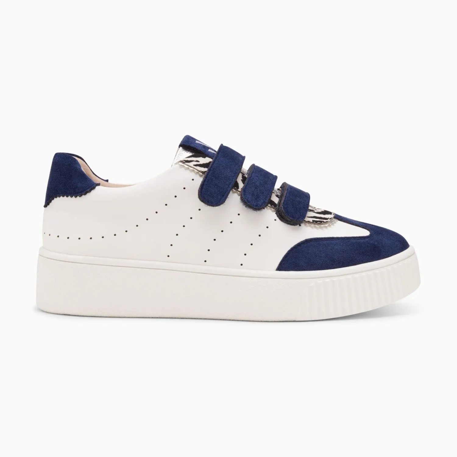 Vanessa Wu Sneakers>Baskets Marie Blanc Et Bleu Marine A Scratchs