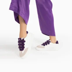 Vanessa Wu Sneakers>Baskets Marie Blanc Et Violet A Scratchs