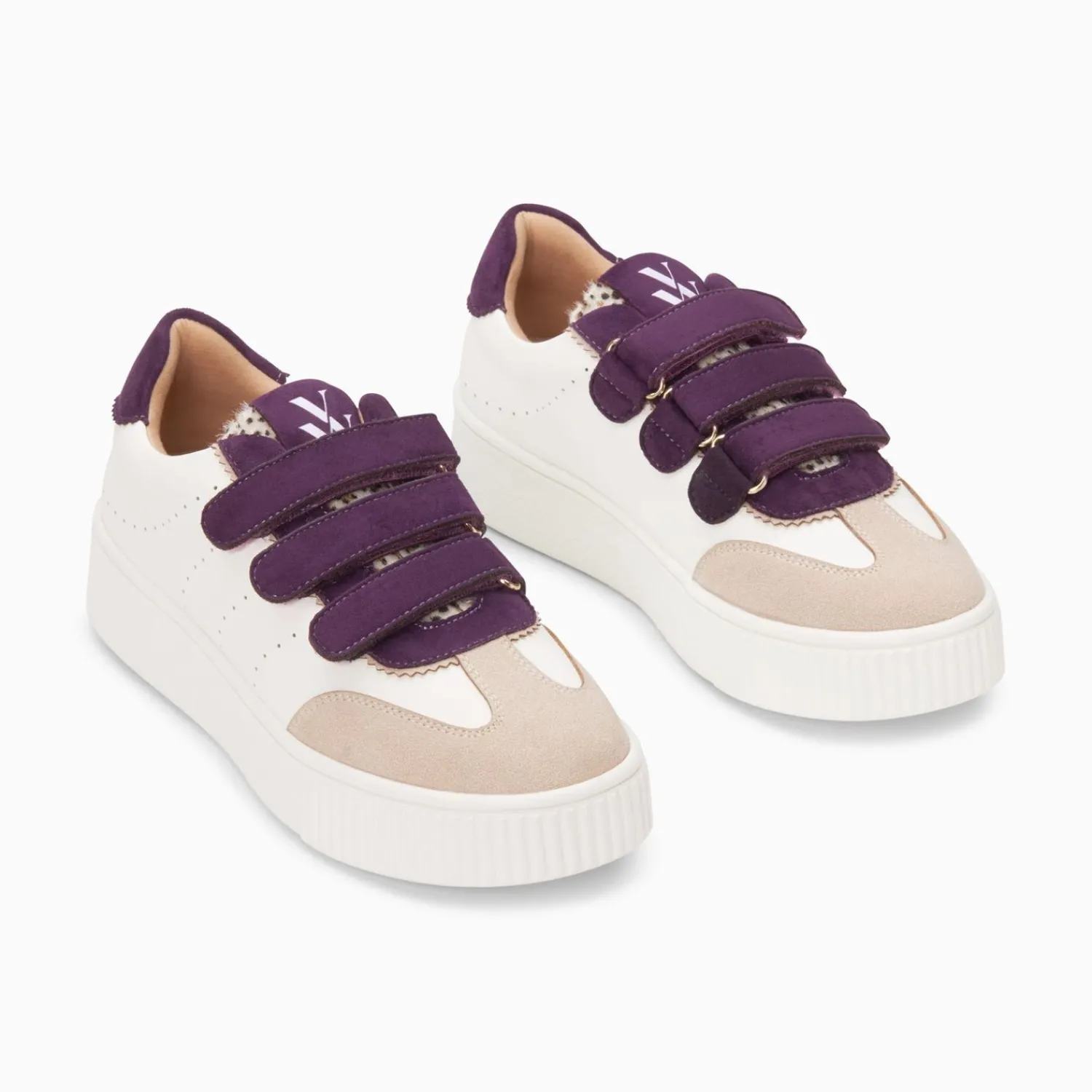 Vanessa Wu Sneakers>Baskets Marie Blanc Et Violet A Scratchs