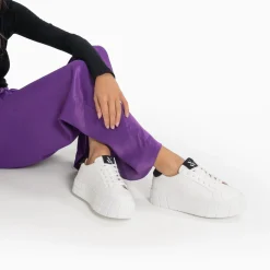 Vanessa Wu Sneakers>Baskets Meaghan Blanc Et Noir A Plateforme