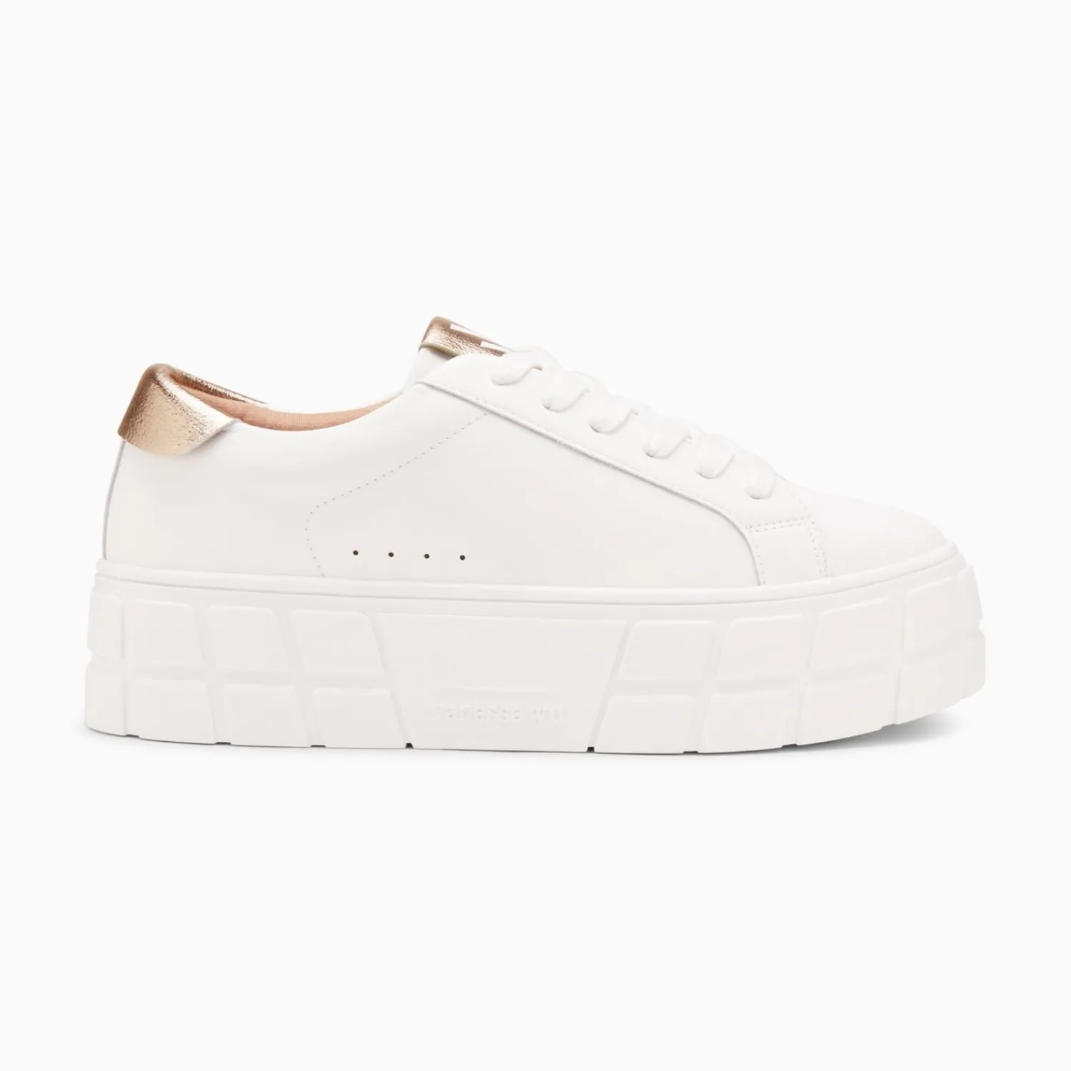 Vanessa Wu Sneakers>Baskets Meaghan Blanc Et Or A Plateforme