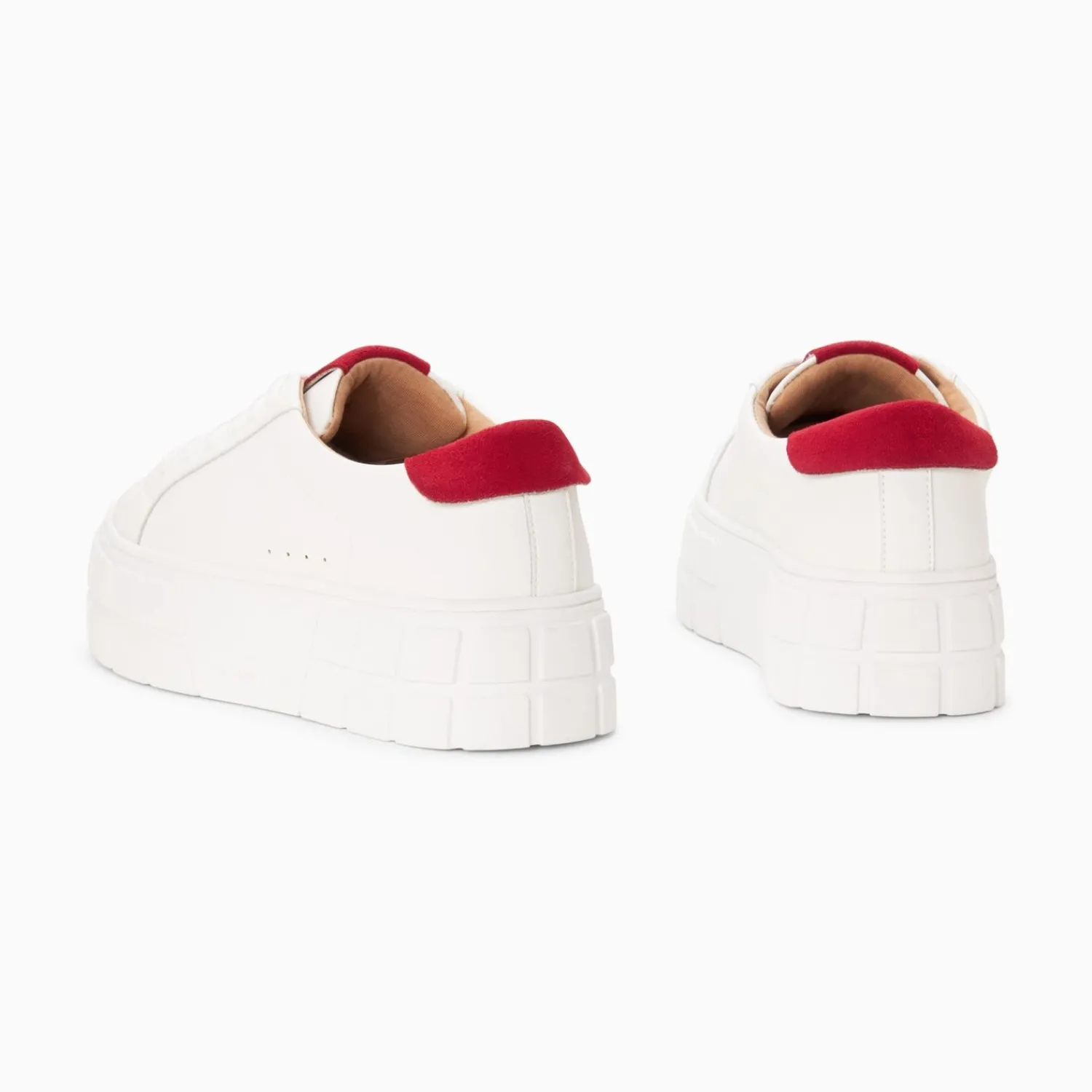 Vanessa Wu Sneakers>Baskets Meaghan Blanc Et Rouge A Plateforme