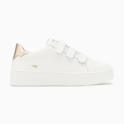 Vanessa Wu Sneakers>Baskets Mini Eclair Solange Blanc Et Or A Scratchs