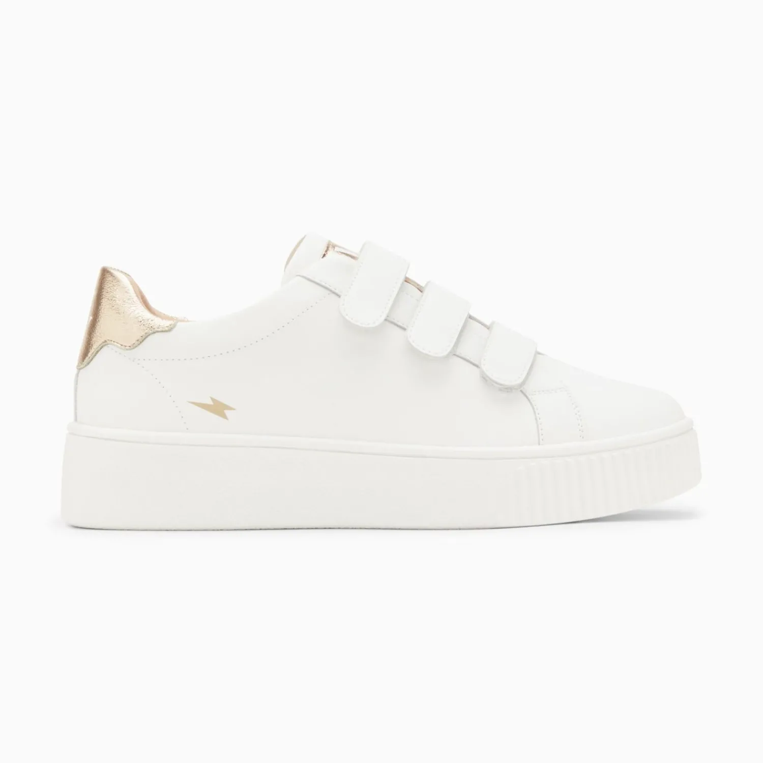 Vanessa Wu Sneakers>Baskets Mini Eclair Solange Blanc Et Or A Scratchs