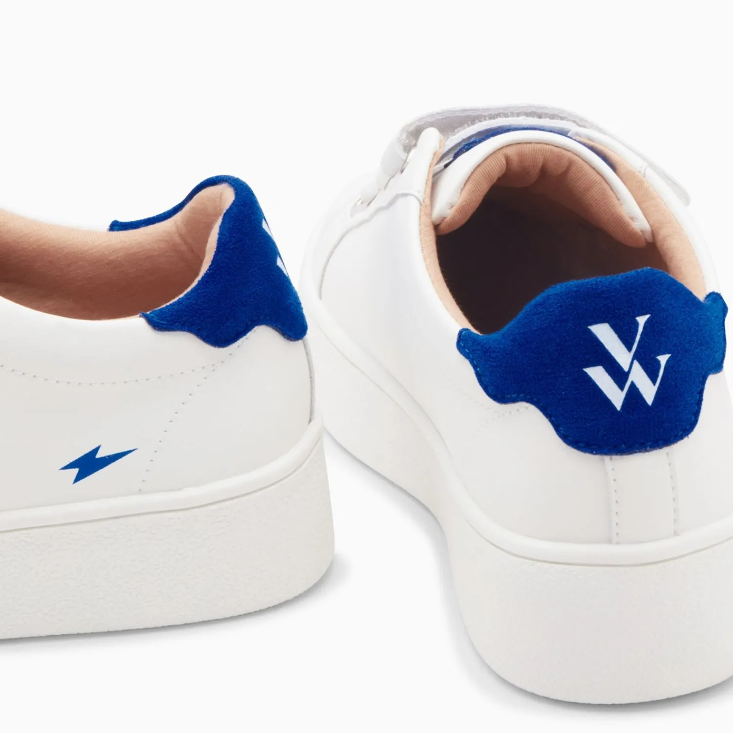 Vanessa Wu Sneakers>Baskets Mini Eclair Solange Blanc Et Bleu A Scratchs
