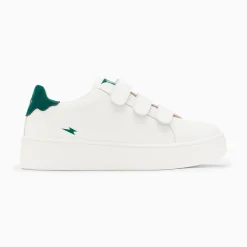 Vanessa Wu Sneakers>Baskets Mini Eclair Solange Blanc Et Vert A Scratchs
