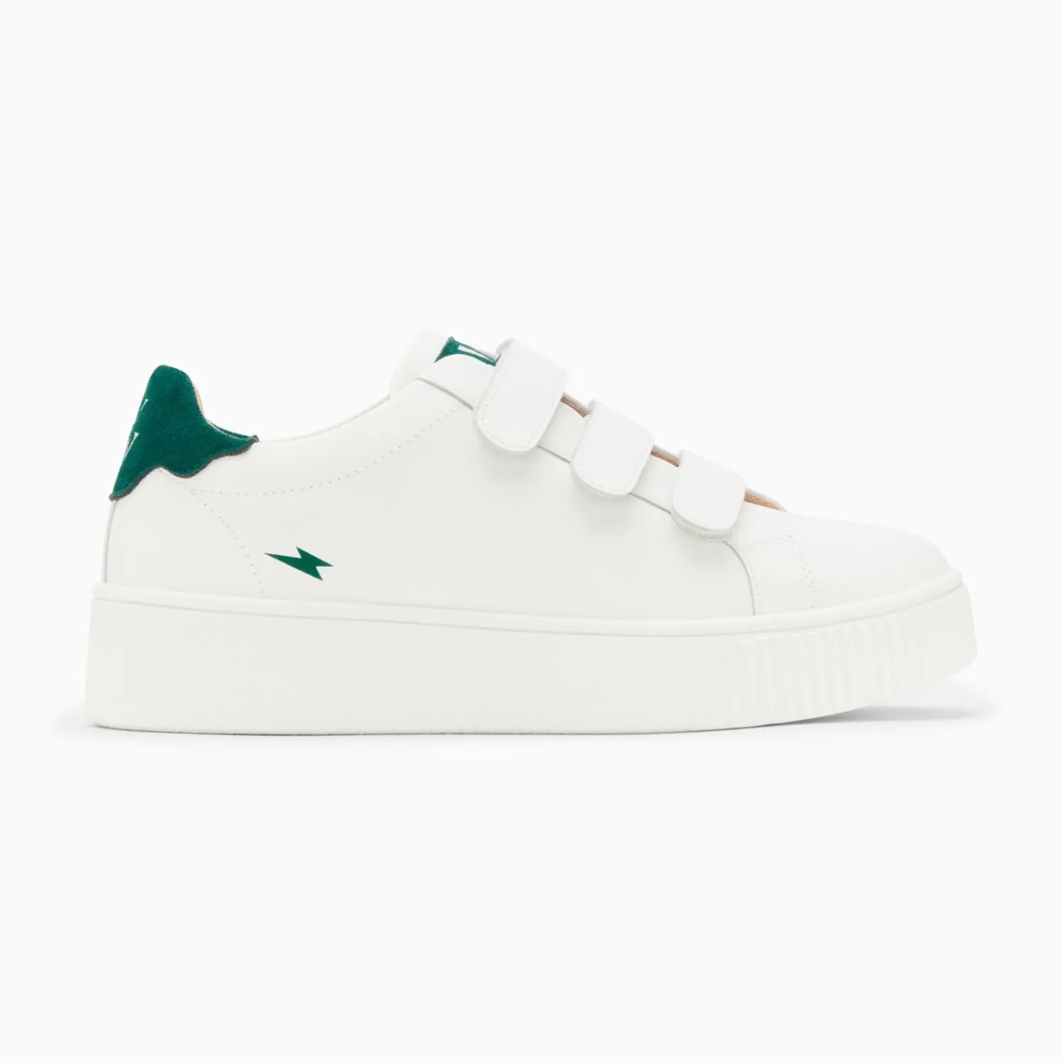 Vanessa Wu Sneakers>Baskets Mini Eclair Solange Blanc Et Vert A Scratchs