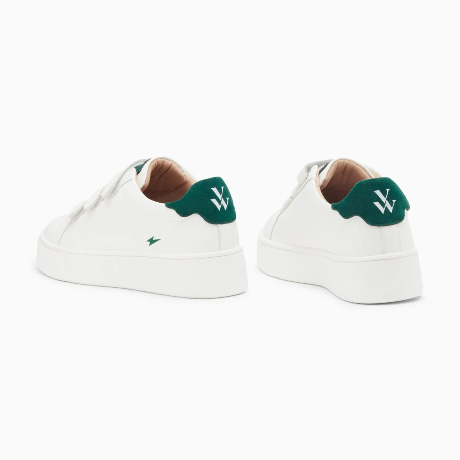 Vanessa Wu Sneakers>Baskets Mini Eclair Solange Blanc Et Vert A Scratchs