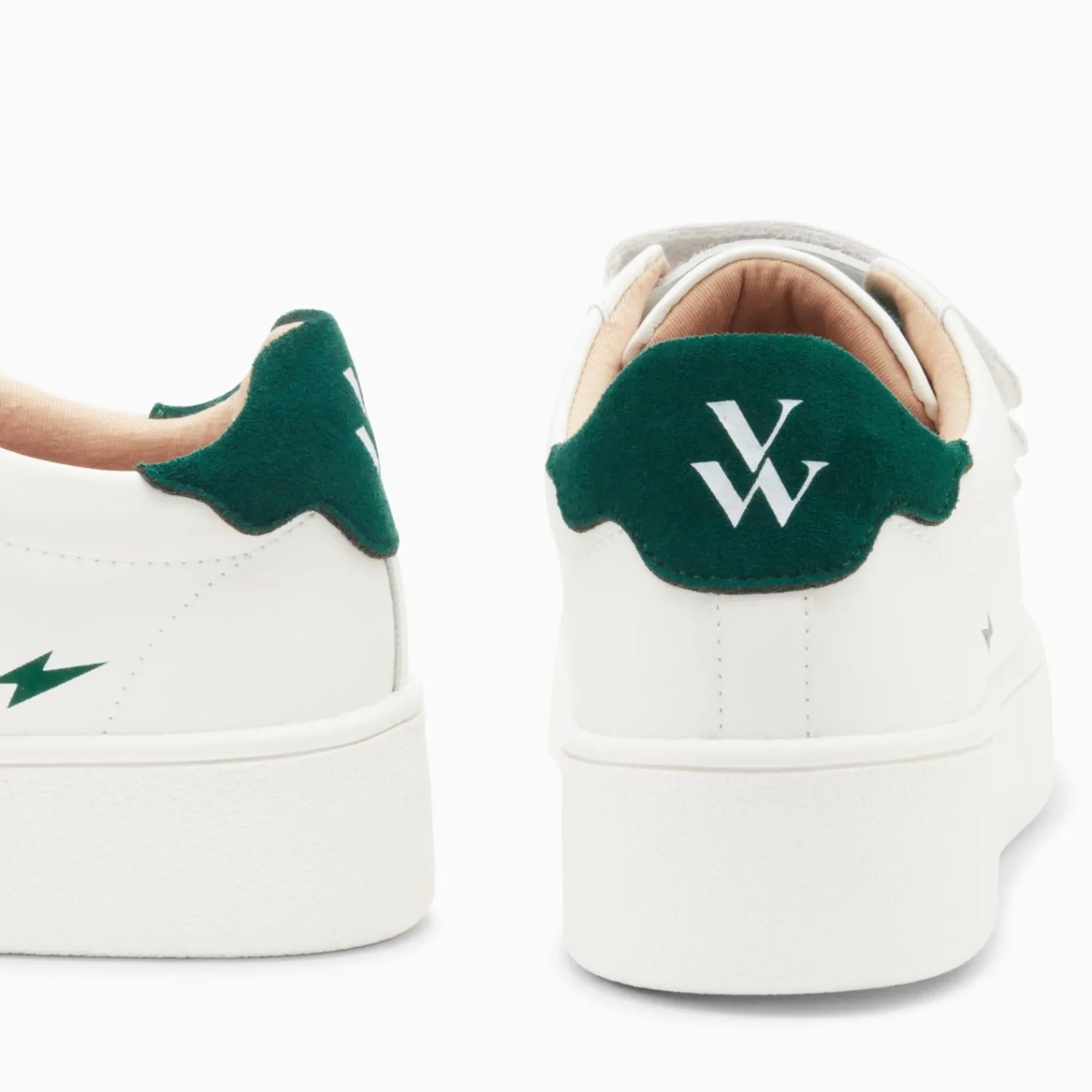 Vanessa Wu Sneakers>Baskets Mini Eclair Solange Blanc Et Vert A Scratchs