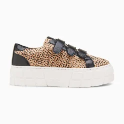 Vanessa Wu Sneakers>Baskets Monica Guepard A Scratchs Noirs Et Plateforme