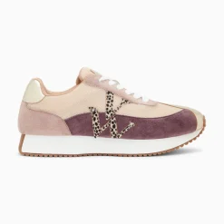 Vanessa Wu Sneakers>Baskets Monogramme Adelie Violet Et Beige A Semelle Running