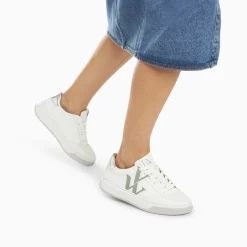 Vanessa Wu Sneakers>Baskets Monogramme Candice Blanc Et Vert