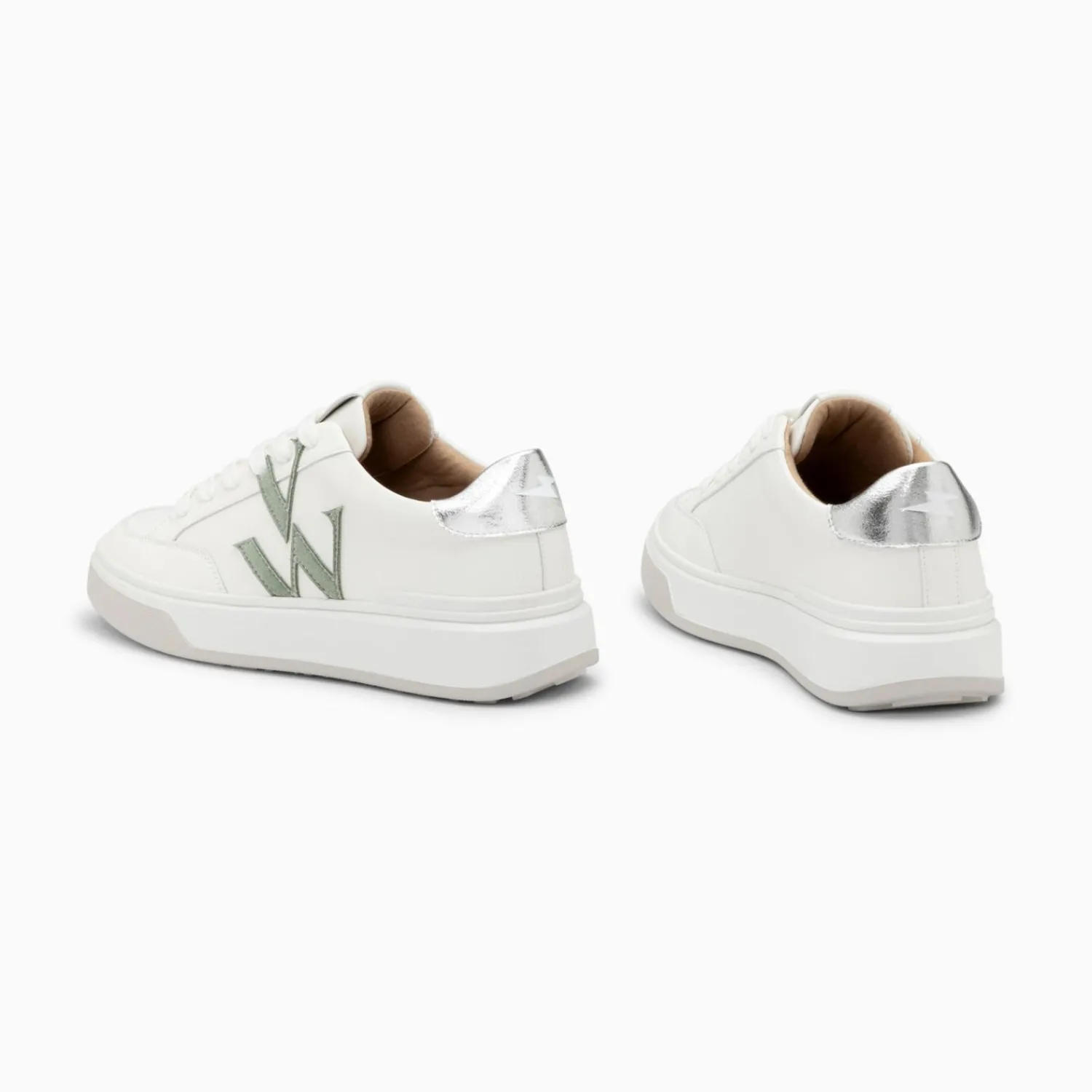 Vanessa Wu Sneakers>Baskets Monogramme Candice Blanc Et Vert