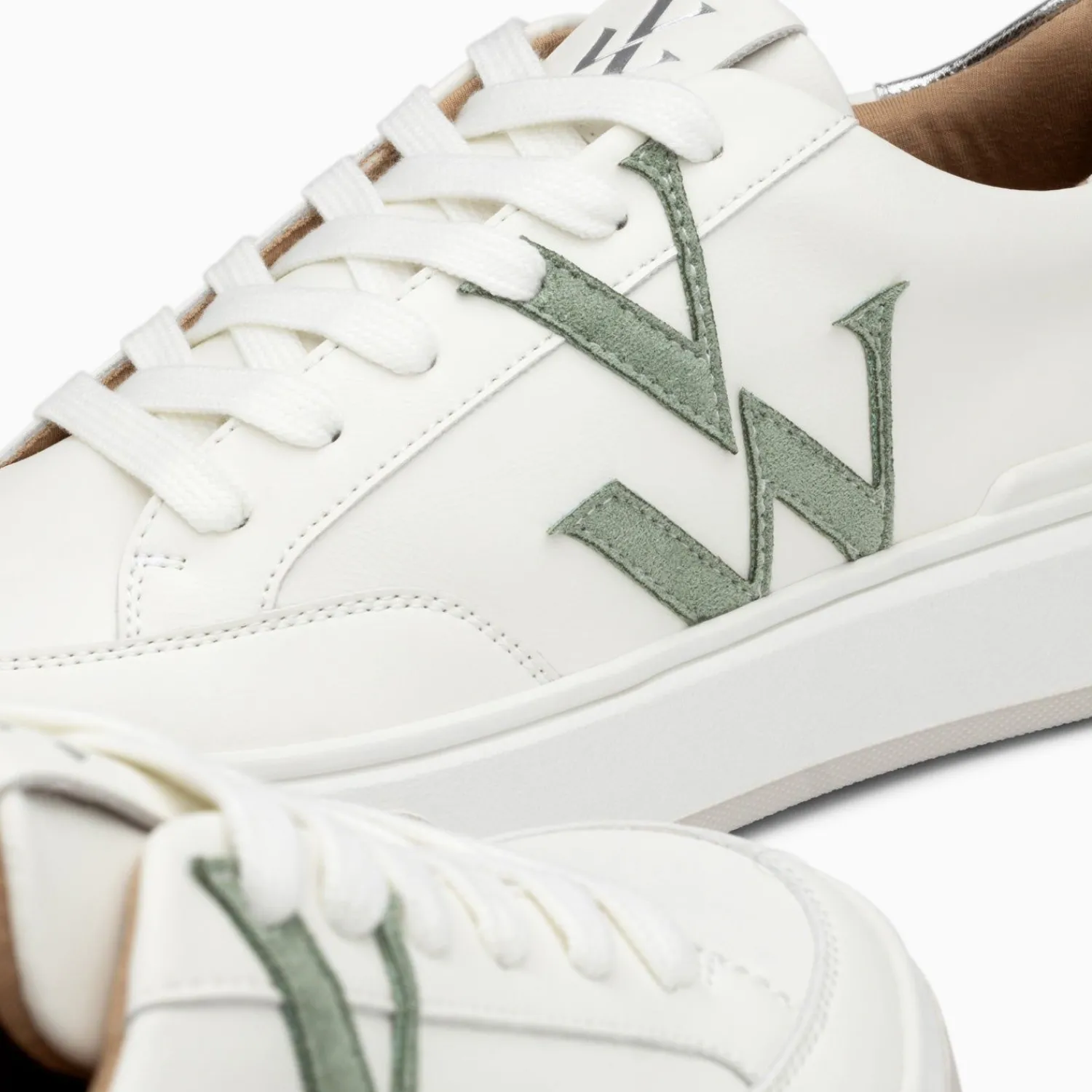 Vanessa Wu Sneakers>Baskets Monogramme Candice Blanc Et Vert