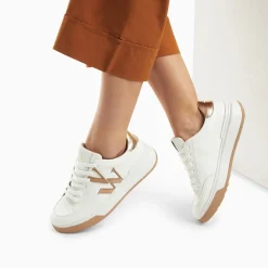 Vanessa Wu Sneakers>Baskets Monogramme Candice Blanc Et Beige