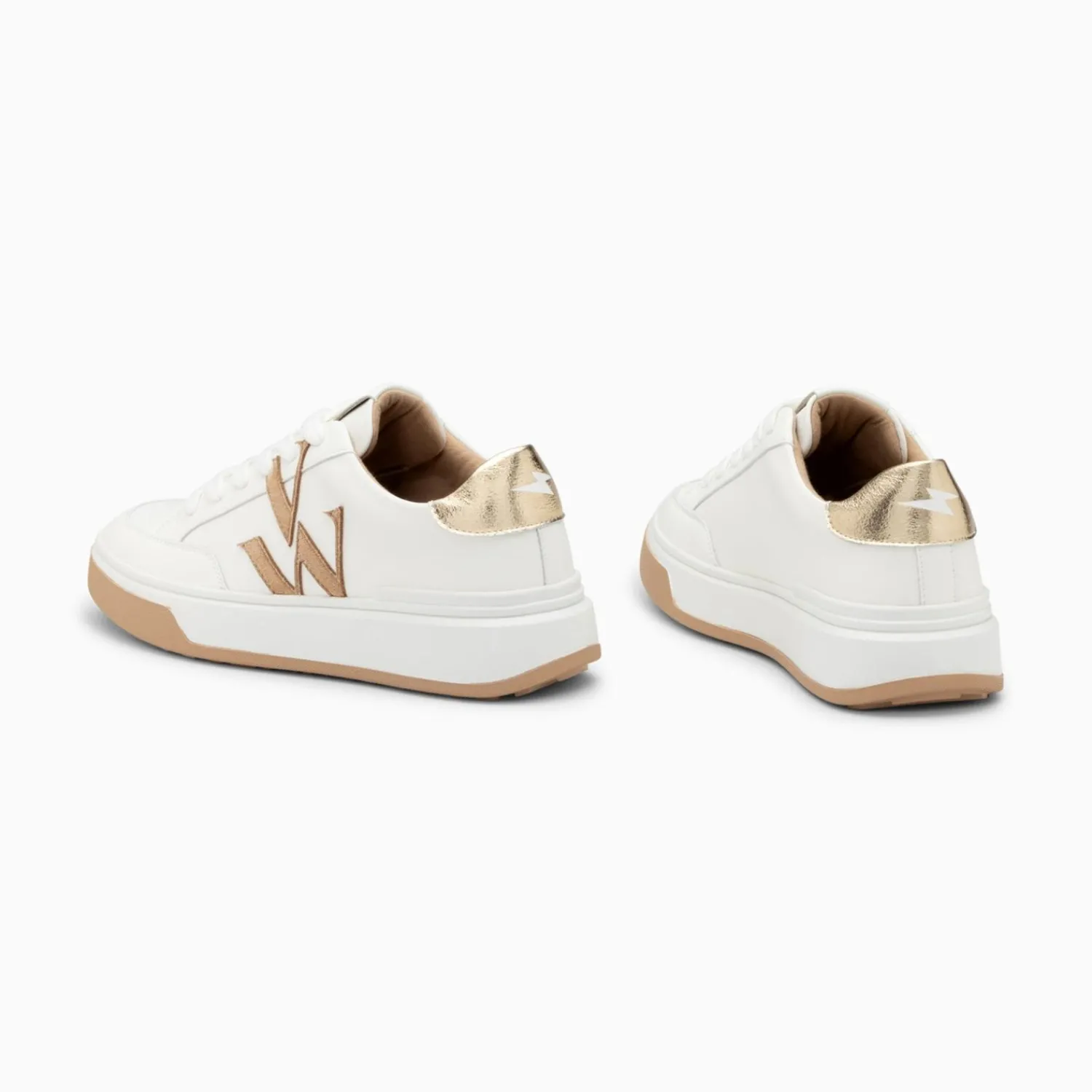 Vanessa Wu Sneakers>Baskets Monogramme Candice Blanc Et Beige