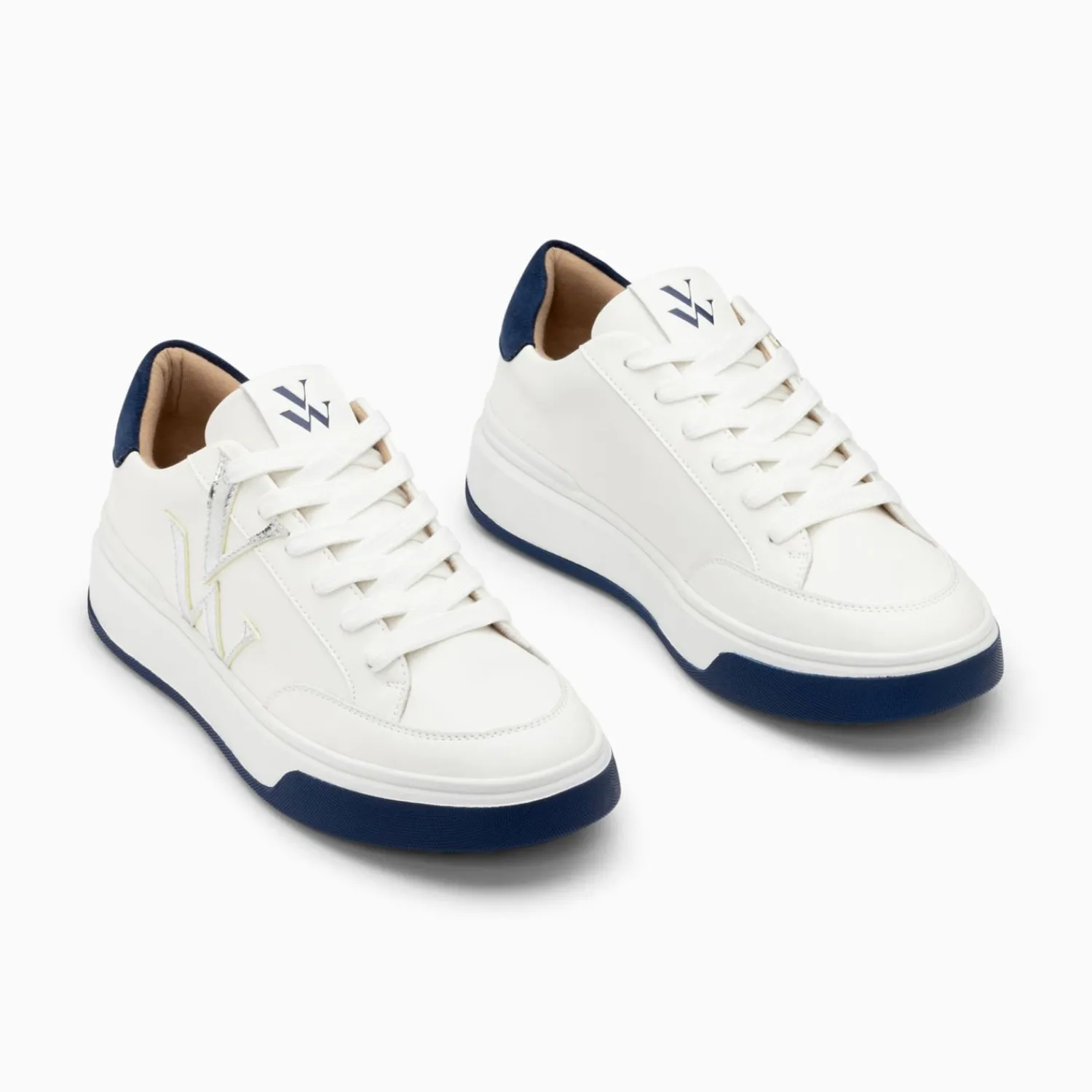 Vanessa Wu Sneakers>Baskets Monogramme Candice Blanc Et Bleu