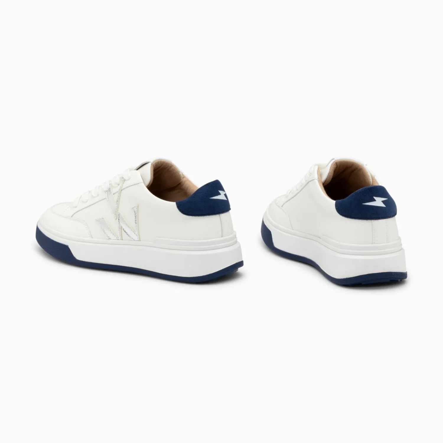 Vanessa Wu Sneakers>Baskets Monogramme Candice Blanc Et Bleu