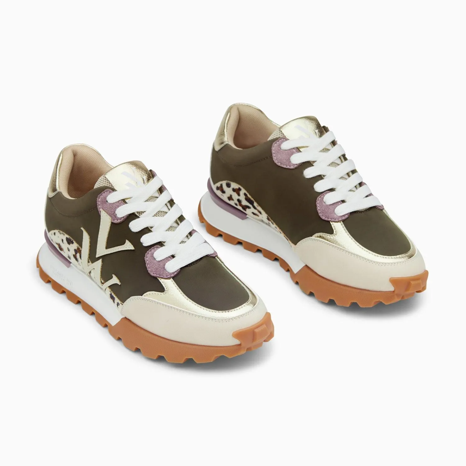 Vanessa Wu Sneakers>Baskets Monogramme Caterina Kaki A Semelle Running
